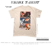 Samurai Champloo Anime Trio Character Graphic T Shirt Retro Samurai Style Cotton Unisex Casual Short Sleeve Streetwear Tee 4XL beige