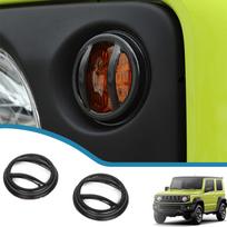 Automobilio priekinio posūkio ženklo lempos apsauginis dekoratyvinis dangtelis Suzuki Jimny JB64 JB74 -2023 m. Lempos gaubtai Išoriniai priedai Black 2Pieces black
