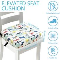 Booster Seat Cushion Children Increased Sitting Cushion Kids Non Slip Pad Baby Dining High Chair Cushions with Adjustable Belt