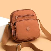 Nylon Multi-pocket Messenger Bag Women's Shoulder Bag oranžinė