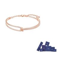 Swarovski Artificial Crystal Bangles Womens Rose Gold tone Plated F-Original brand box (color random) rožinio aukso spalvos