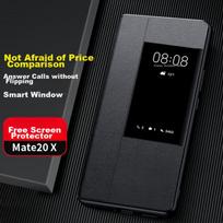 Huawei Mate20X telefono dėklas, Huawei Mate20X be atverčiamo dangtelio, Smart View langelis, pilna apsauga, apsaugantis nuo kritimo, verslo stiliaus, itin plonas, juodas