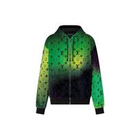 Louis Vuitton 2010s monogram velvet zip-up hoodie 1AFB60 L0 žalia