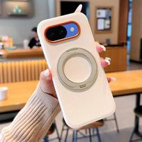 Rotating Stand for Google Pixel 10 Pro XL: Magnetic Leather Protective Case for Google 9 Pro Pixel 10 balta