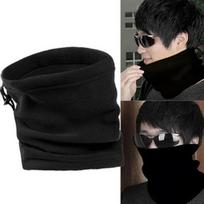 Unisex Polar Fleece Kaklo Šildytuvas Thermal Snood Scarf Skrybėlė slidinėjimo snieglenčių apranga juoda