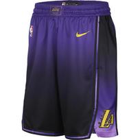 Nike X NBA Collaboration Los Angeles Lakers Mens Basketball Series Patchwork Breathable Durable Sports Shorts Men shorts Black FQ4410-504 S black