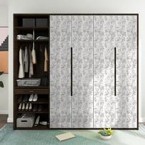 Žali ir balti tapetai, lipni tapetai, boho kontaktinis popierius spintelėms, lapų tapetai miegamajam, lipdukai 1mx44cm gray