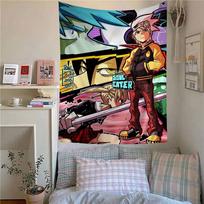 Classic Anime Soul Eater Colorful Tapestry Wall Hanging Bohemian Wall Tapestries Mandala Wall Hanging Sheets 50x70 cm white