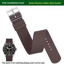 Watch Band For Tudor, Rolex, Omega, Longines, Tissot, IWC and Hamilton fluororubber all-in-one universal watch straps 20mm gray