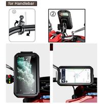 Motorcycle Wireless Charger Holder Qc3.0 Waterproof Phone black