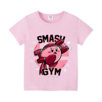 Kirby Summer Short Sleeve Tops Colorful Shirt O-neck Round Tee Cotton Colorful T-shirt Printing Cartoons Clothing Casual Clothes 110 white