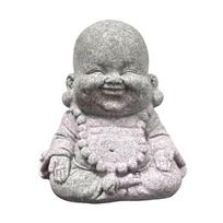 Buddha Statue Hand Carved Buddhism Meditating Buddha Figurine Buddha Sculpture for Shop Hotel Tabletop Car Dashboard Home gray