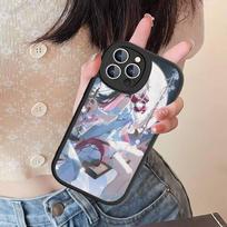 Genshin Impact Columbina Phone Case For IPhone 11 12 13 14 15 16 Pro Max Plus Leather Cover iPhone 16 plus gray