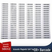 Acoustic-Magnetic DR 58kHz Anti-Theft Soft Tag for Cosmetics Barcode Triple Chip white