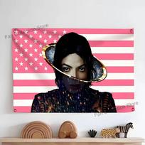 M-Michael J-Jackson MJ Tapestry Banner, King of Pop Wall Decor Flag for Bedroom Living Room Bar Restaurant Outdoor Party Gift 100X70CM
