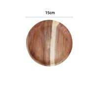 Kietmedžio lėkštės vakarienei 13-38cm Medinis arbatos padėklas Patiekalų padėklas Maistui, užkandžiams Diameter 35cm brown