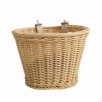 Woven Cycle Basket RattanDesignBike with Straps WickerLike Handlebar Storage Container Beige S beige