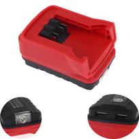 18V Battery Power Bank Adapter Dual USB Port with LED Light Portable Fast Charging Converter for Worksite Outdoor Activities Onesize
