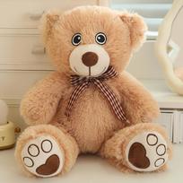 Cute cute bow tie teddy bear doll plush toy sitting bear hugging bear doll children's doll doll 28cm（0.18kg） beige
