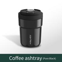 New Car Neon Light Ashtray Creative Coffee Cup Style Car Ashtray with Lid LED Light Metal Lining & ABS Shell Garbage Storage Cup black