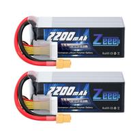 Zeee 6S LiPo 22,2V 120C 2200mAh su XT60 kištuku, 2 vnt. pakuotė, didelės talpos RC produktams, dronams, RC sunkvežimiams, RC valtims, RC automobiliams ir kt.
