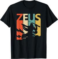 Dzeusas, Griaustinio Dievas, Graikų Mitologija T-shirt 100% Medvilnė Apvalia Kaklo trumpomis Rankovėmis Vasaros Laisvalaikio Vyriška T-shirt Streetwear S įvairiaspalvis