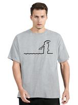 La Linea The Line Osvaldo Cavandoli TV 100% Cotton T-Shirt Pool Distinctive Men's T Shirt Hipster Clothing Oversized Tshirt Tees XL pilka spalva