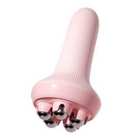 Roller Massage Handheld Steel Ball Massager with 360 Degree Rotating Rolling Massage Stick for Thigh Shoulder and Back Massage rožinė