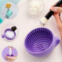 Silicone Makeup Brush & Beauty Blender Cleaner Tool 6.5*5cm violetinė