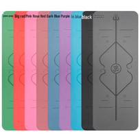 PU Rubber Non-slip Yoga Mat with Position Line black