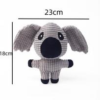 Corduroy Animal Shaped Pet Squeaky Chew Toy for Dogs & Cats black