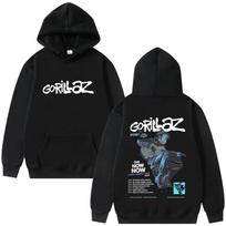 Rock Band Gorillaz The Now Now Album Graphic Hoodies Men Women Clothing Hip Hop Fashion Oversized Sweatshirt Male Vintage Hoodie 4XL black