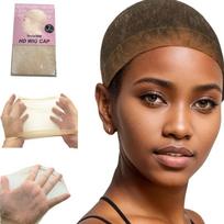 2Pieces Ultra-Thin HD Sheer Wig Caps for Women Invisible Stocking Bald Cap Lace Front Wig Accessories beige