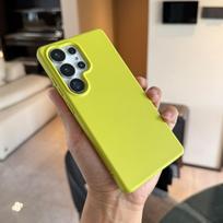 Luxury Liquid Silicone Case for Samsung Galaxy S25 S26 Ultra S24 Plus S22 S23 A55 A56 A54 A16 Pure Color Matte Soft Thin Cover Galaxy S25 yellow