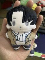 10cm Attack on Titan Plush Doll Eren Mikasa Levi Anime Mini Doll Keychain Cute Backpack Pendant Decoration Boys Girls Gift white