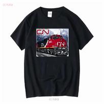 Canadian National Pacific Train C44 9W Authentic Railroad T Shirt 75 Vintage Washed Homme Graphic Breathable 5XL įvairiaspalvis