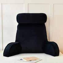 Washable Bedside Reading Cushion with Armrests - Soft Upholstery Backrest and Lumbar Support Pillow for Office and Home. 75*40*55 cm with Armrest and Round Pillow beige