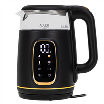 Adler Kettle with LED Display | Model AD 1305 | Electric | 2200 W | 1.7 L | Plastic | 360° Swivel Base | Black/Gold