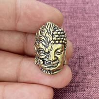 Brass Half Devil Half Buddha Face Knife Bead Diy Umbrella Rope Edc Paracord Bracelet Accessories Woven Lanyard Pendant Religious brown