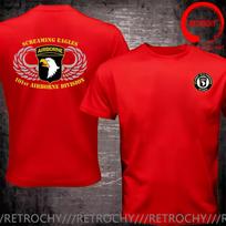 Juokingas dizainas JAV armija 101-oji oro desantininkų erelio marškinėliai Unisex Madingi Trendiniai Laisvalaikio drabužiai Stilingi viršutiniai drabužiai T-shirt Laisvalaikio T-shirt Unisexs S red