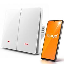 Qoltec Smart Light Switch WiFi 2-Gang Timer Tuya