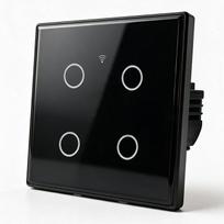 Qoltec Smart touch Light switch 4-Gang WiFi Timer Tuya