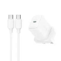 Joyroom JR-TCF20 travel charger | 20W | PD | USB-C | with USB-C to USB-C cable included | white