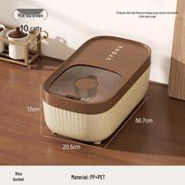 20 Jin Food-Grade Rice Storage Bucket - Sealed, Moisture & Insect-Proof for Kitchen Use beige
