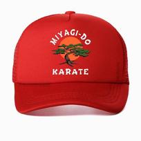 Miyagi Do Jo Trucker Caps Inspired By Karate Kid Funny Baseball Cap Martial Art Retro Cool Unisex hat Mesh Visor Outdoor Sun Hats Adjustable red