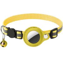 For Apple AirTag Cat Collar with Bell Pet Collar Safety Buckle Kitten Collar Adjustable for Cat Kitten geltona