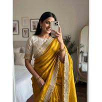 New Launch – Designer Party Wear Space Silk Saree Collection brown