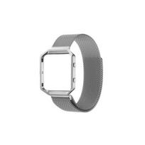 Aukščiausios kokybės Milanese metalinė apyrankė-rėmelis Fitbit Blaze laikrodžiui-sekikliui Silver(Strap+Frame) gray
