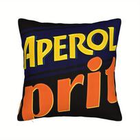1Pc Aperol Spritz Themed Decorative Cushion Cover - Italian Aperitivo With Iconic, Zipper Closure, Machine & Hand Washable Sofa Peach skin 18*18(CM)-1Pcs