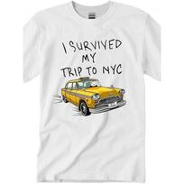 I Survived My Trip To NYC T-Shirt Funny Survived My Trip To New York Shirt Unisex Casual Short Sleeve Graphic Tees S įvairiaspalvis